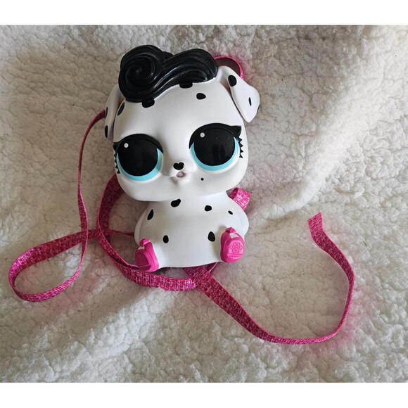L.O.L. Surprise! Other - MGA LOL Surprise Biggie Pet Dog Piggie Bank Backpack White & Black 7" Dalmatian